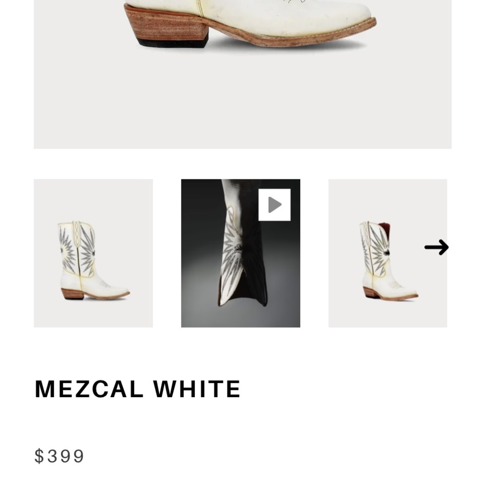 Mezcalero mezcal white cowboy boots size 8.5 - Picture 8 of 14